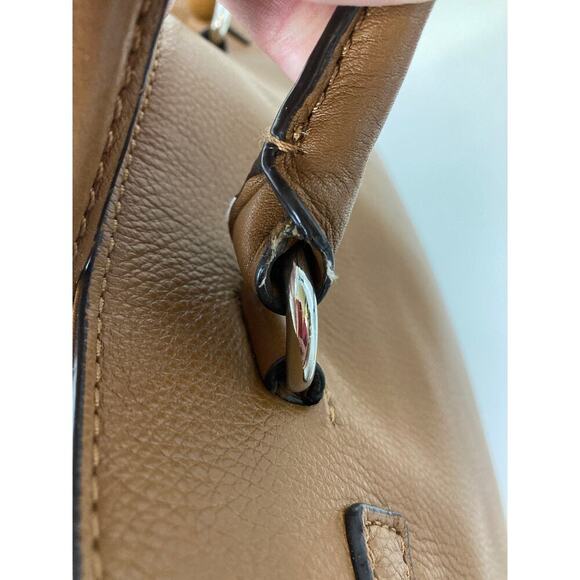 MICHAEL KORS, LARGE BROWN PEBBLED LEATHER SHOULDER BAG (ASIS) - Picture 6 of 16